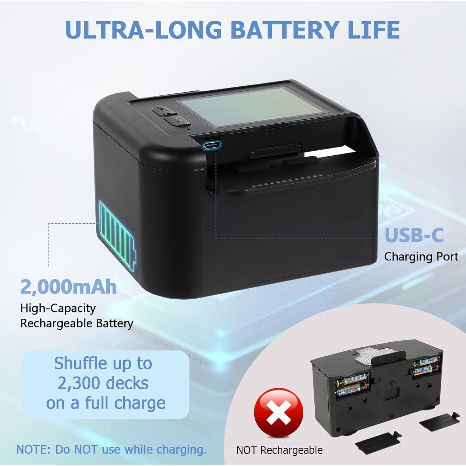 Barajador de Cartas Automático Adehoei 2 Barajas Batería 2000mAh