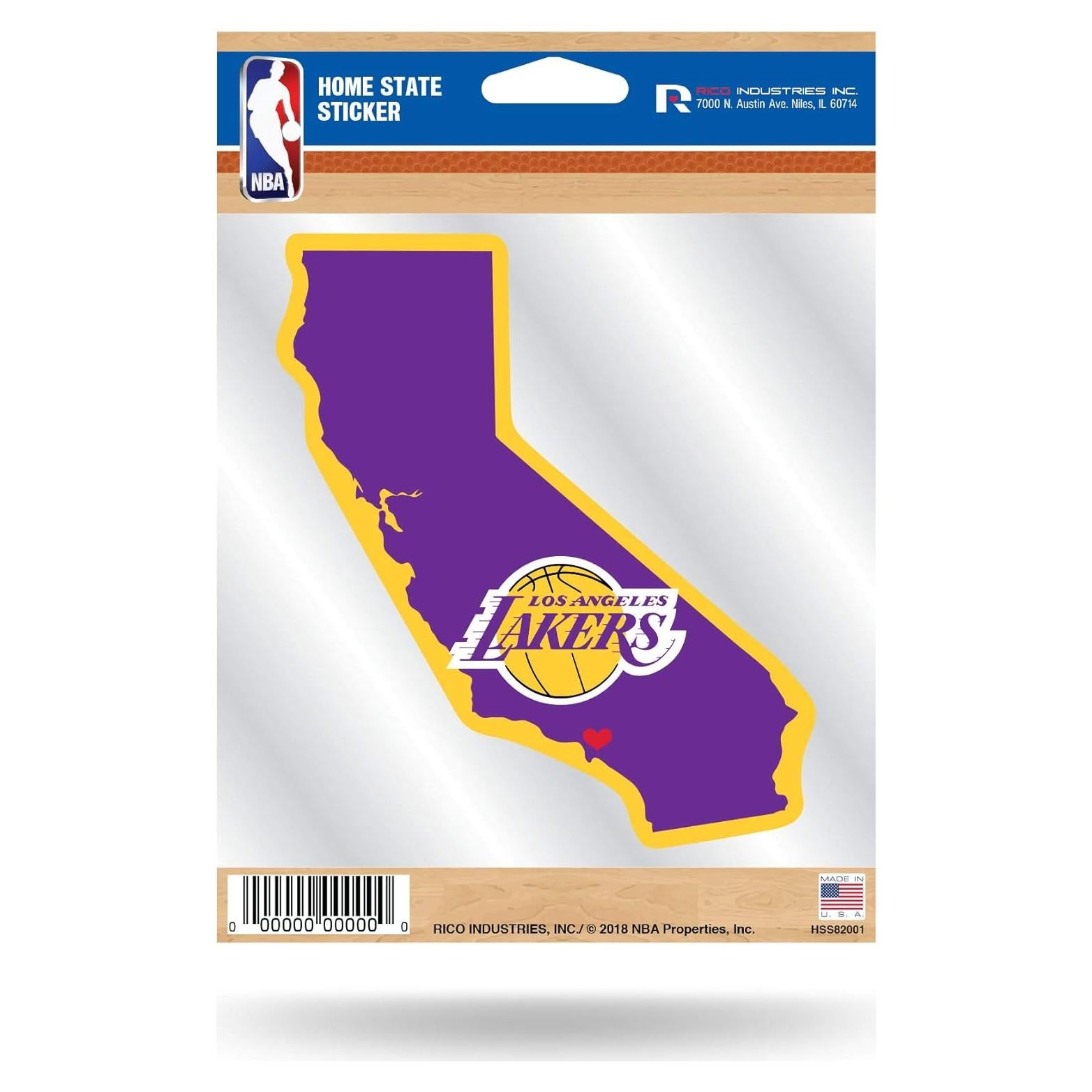 Calcomanía Los Angeles Lakers Rico Industries 12.7x17.8cm