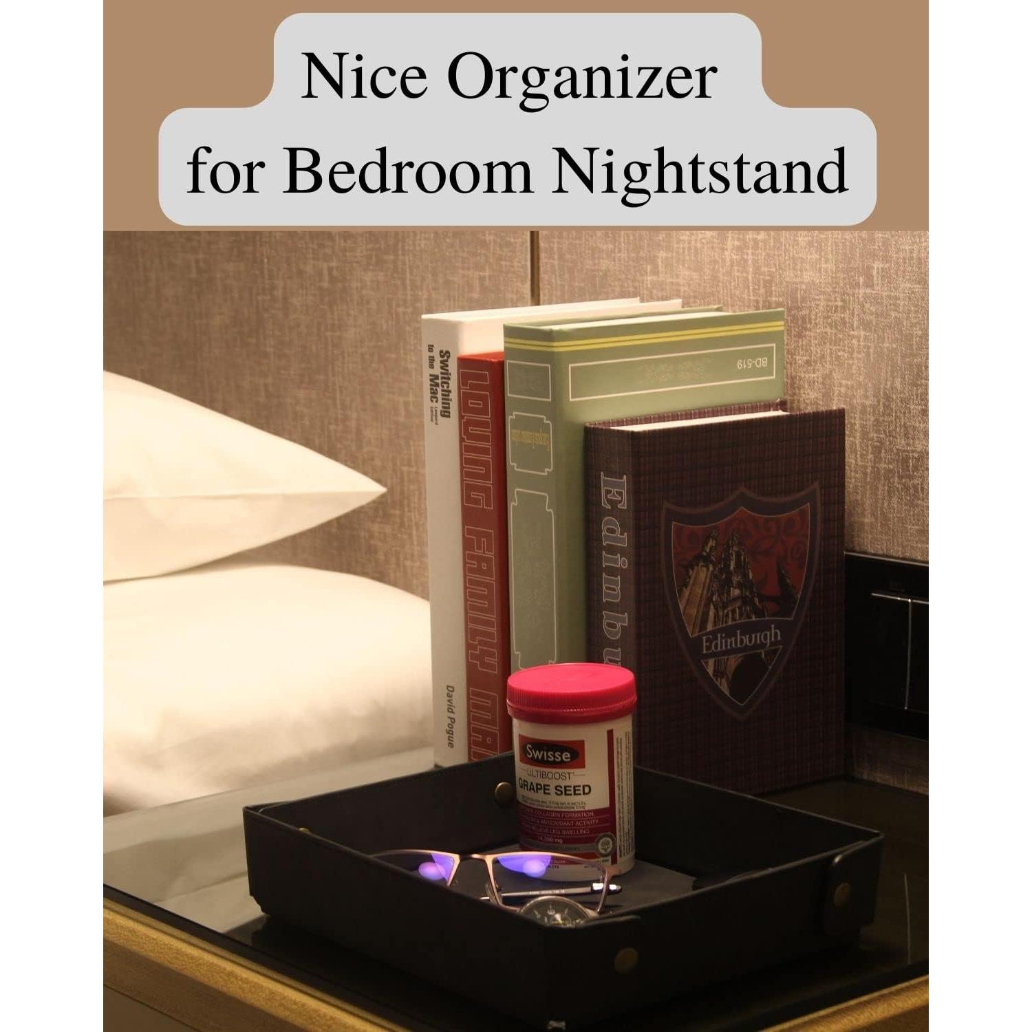 Bandeja Organizador de Cuero Sintético CASIRENA - Negro, Plegable