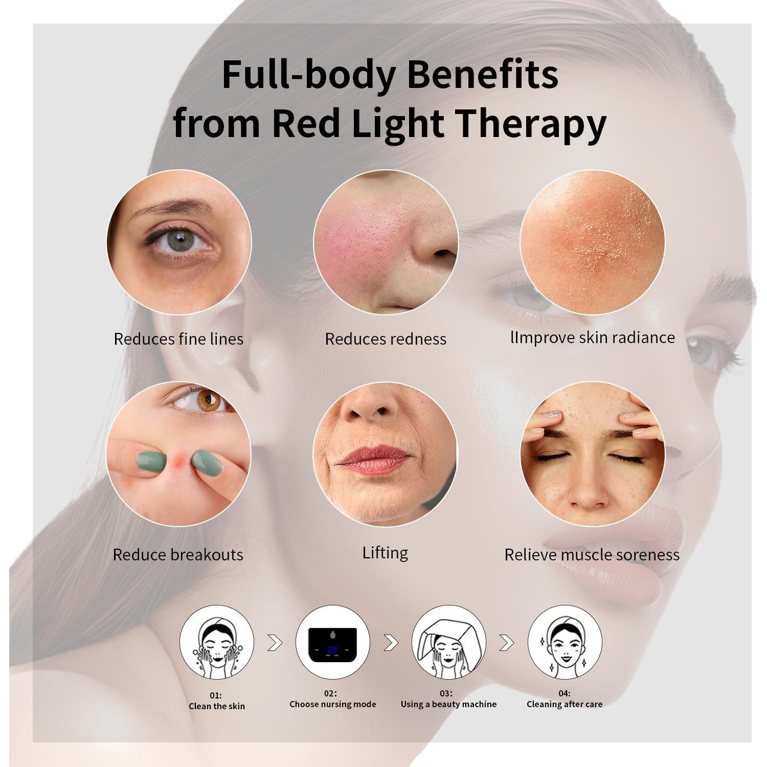 Máscara LED de Terapia de Luz Roja YOARDAH Semicírculo 7 Colores