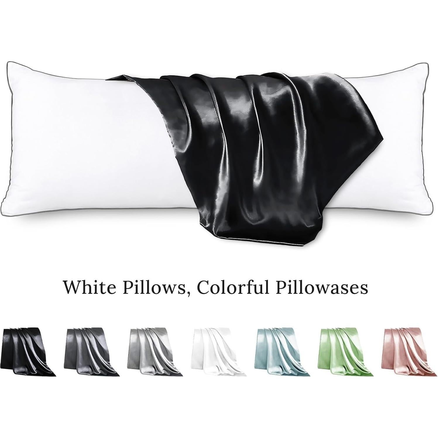 Almohada Corporal HUXMEYSON con Funda de Satén Refrigerante 137x51cm