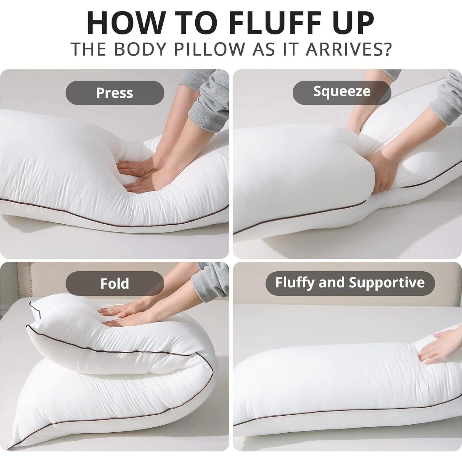 Almohada Corporal HUXMEYSON con Funda de Satén Refrigerante 137x51cm