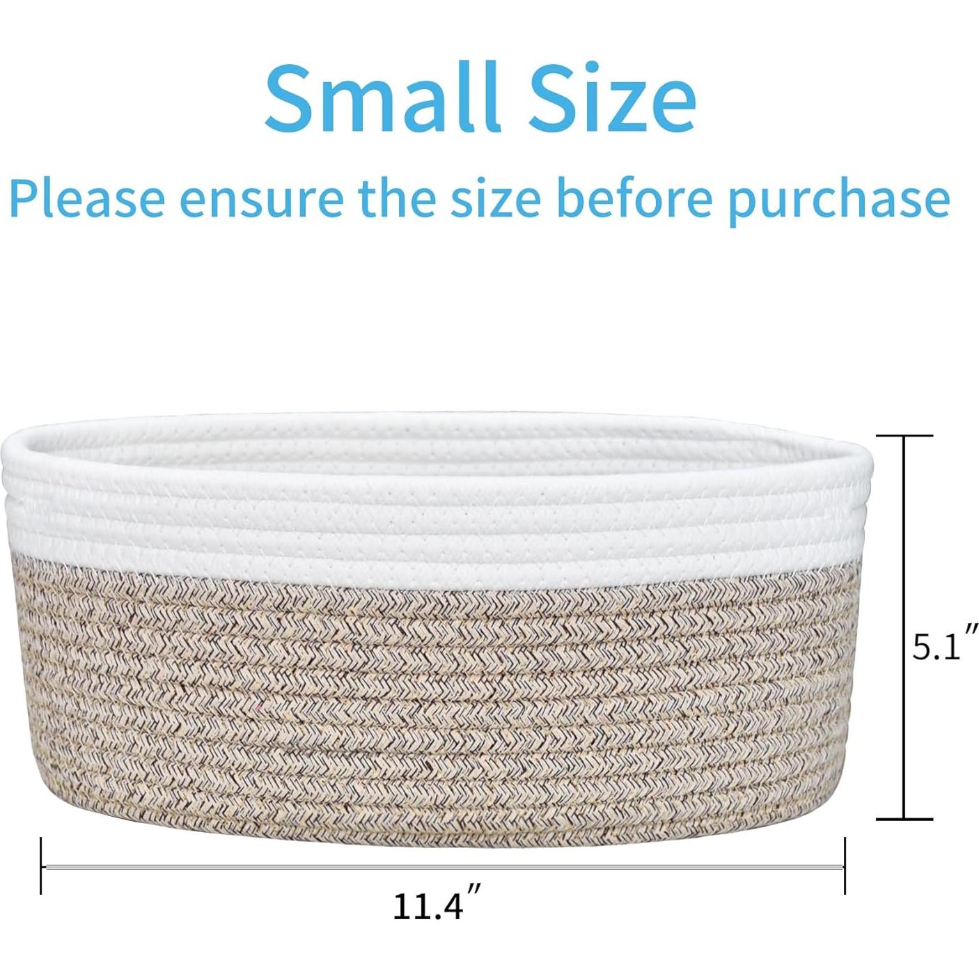 Cesta Pequeña Tejida ABenkle 30x20x13 cm para Almacenamiento