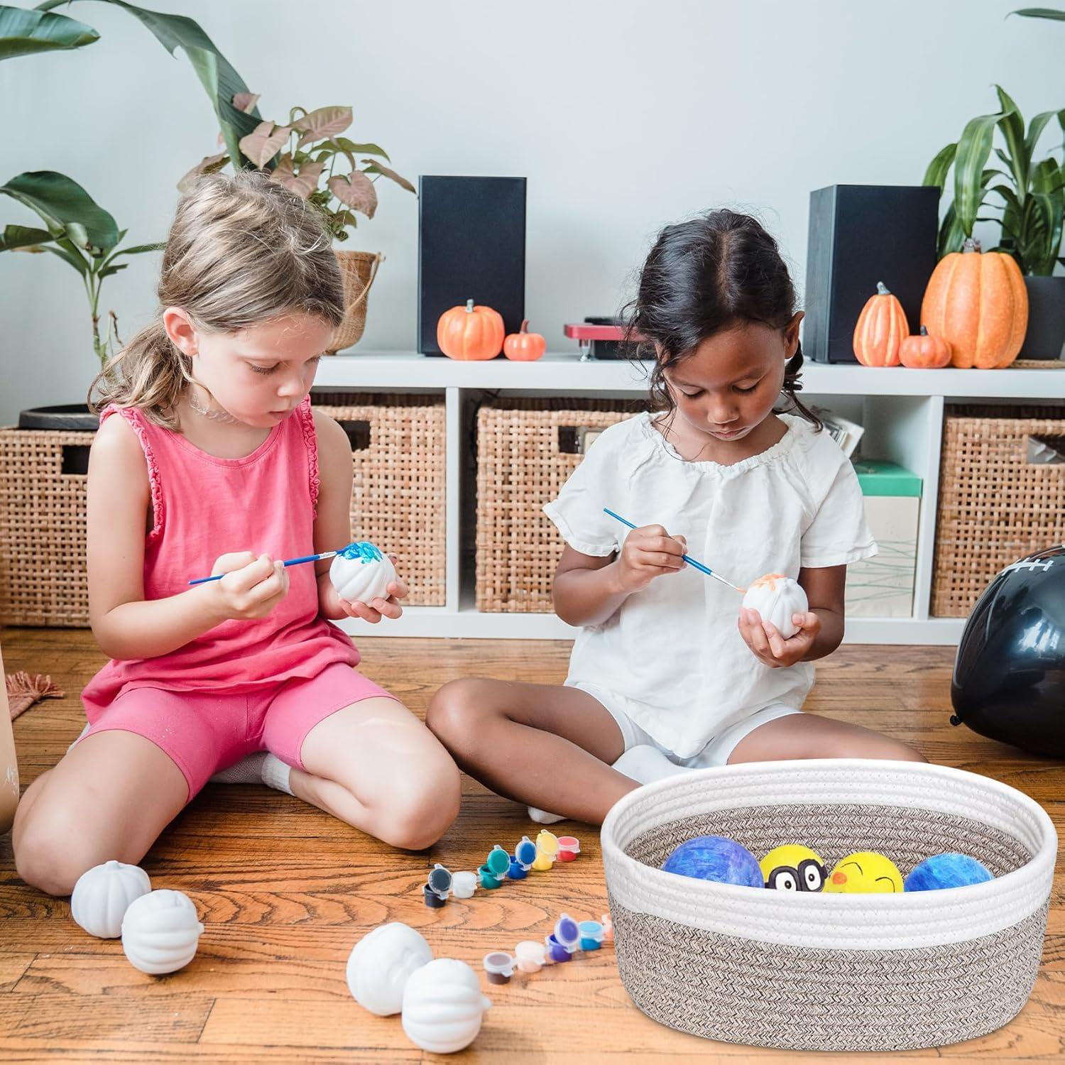 Cesta Pequeña Tejida ABenkle 30x20x13 cm para Almacenamiento