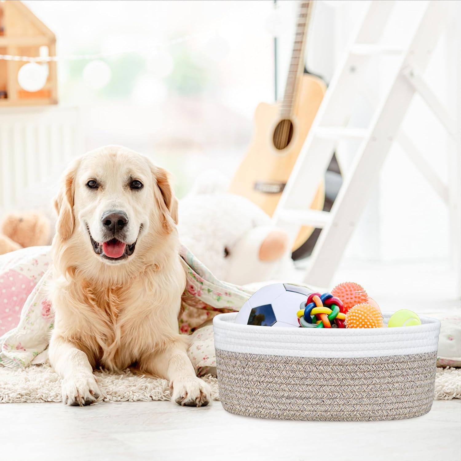 Cesta Pequeña Tejida ABenkle 30x20x13 cm para Almacenamiento