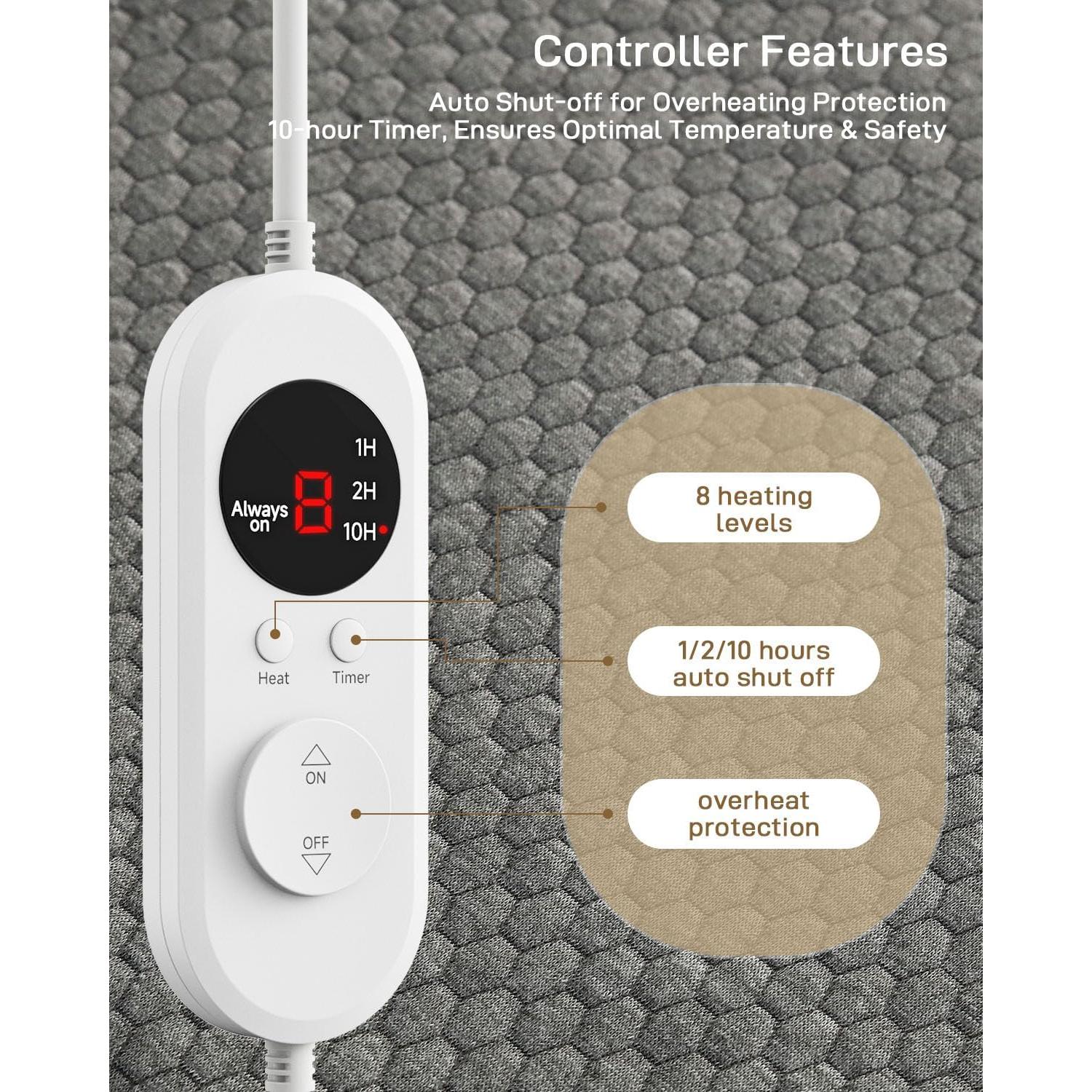 Almohadilla Térmica Eléctrica SOHTOPHO King 198x203 cm 8 Niveles