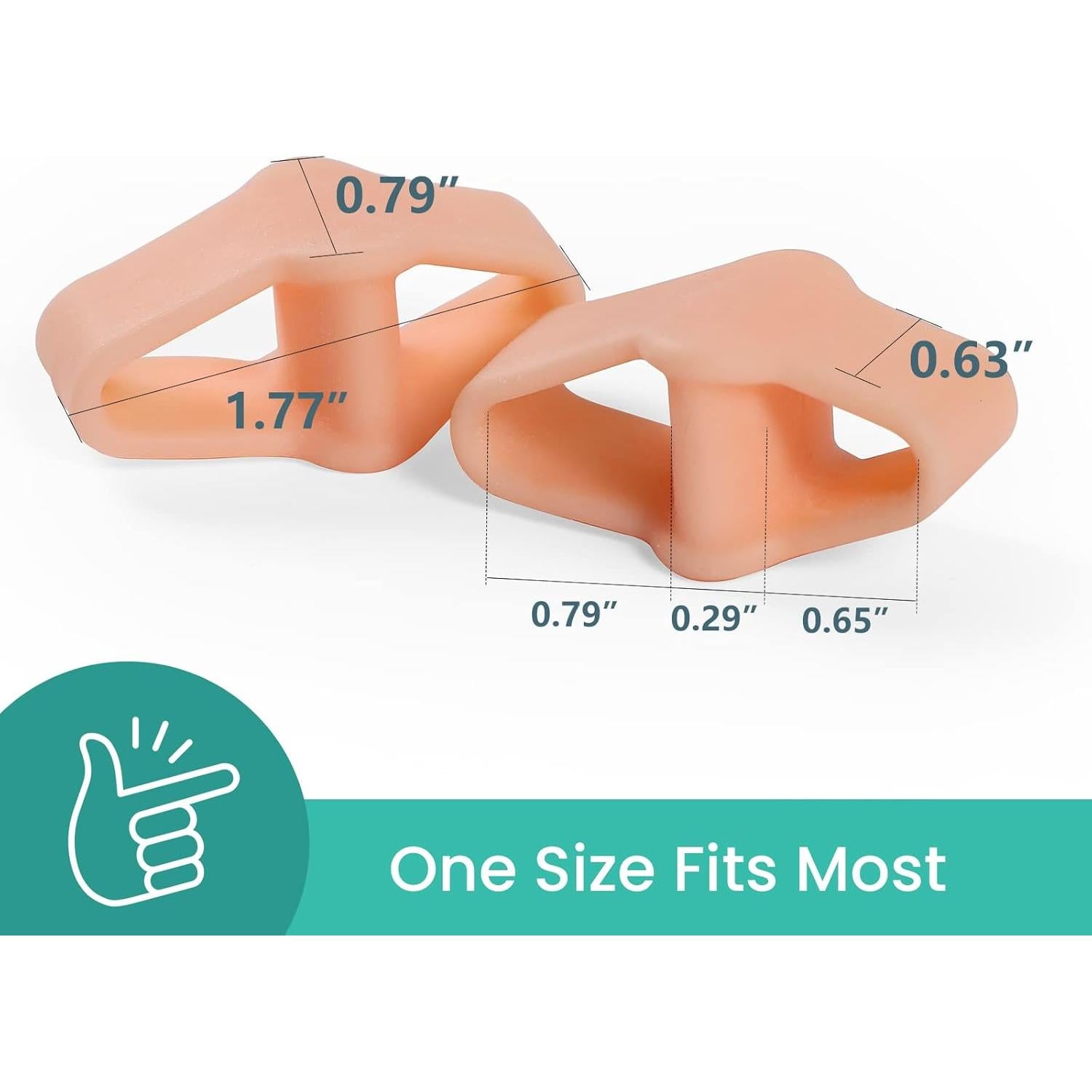 Welnove 12 Correctores de Juanetes y Separadores de Dedos Beige