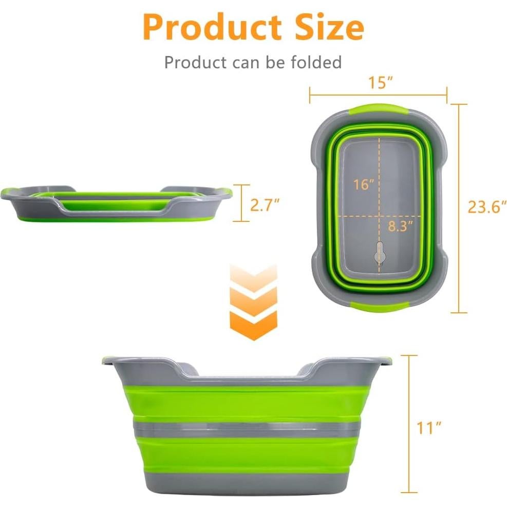 Bañera Plegable para Mascotas Goderewild 27L Verde