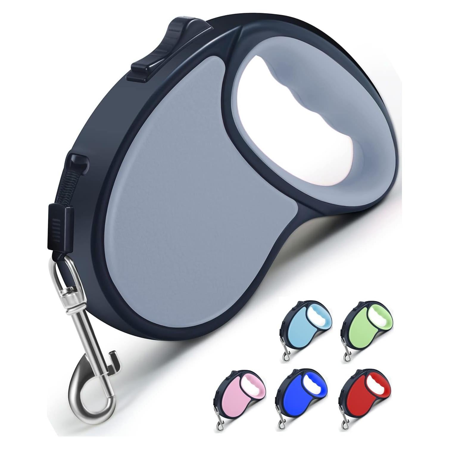 Correa Retráctil para Perros y Gatos Slognny 4.88m Nylon Gris