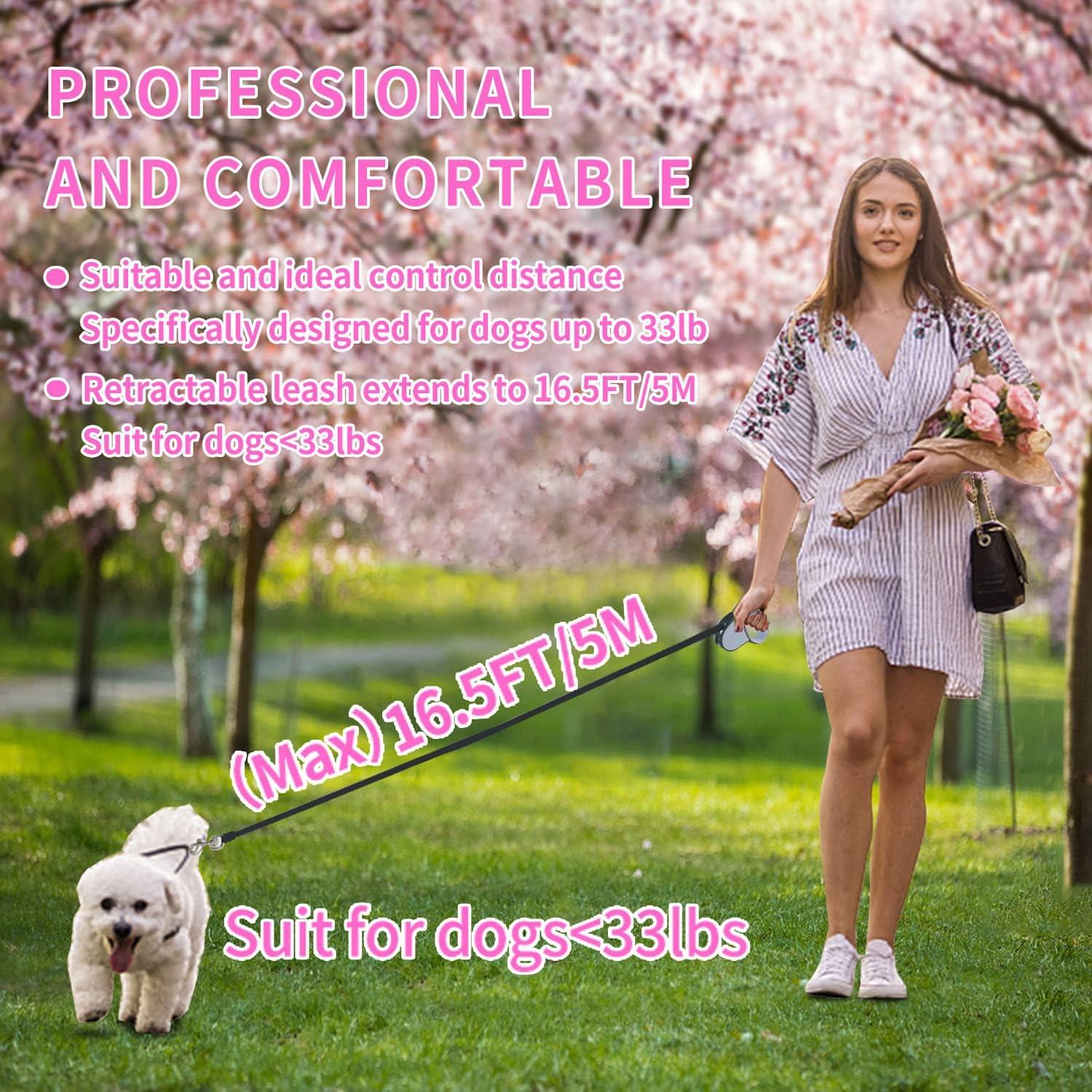 Correa Retráctil para Perros y Gatos Slognny 4.88m Nylon Gris