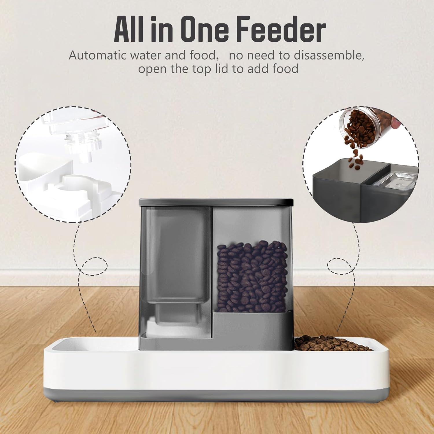 Dispensador Automático de Comida y Agua Luismia 1.5L Gris