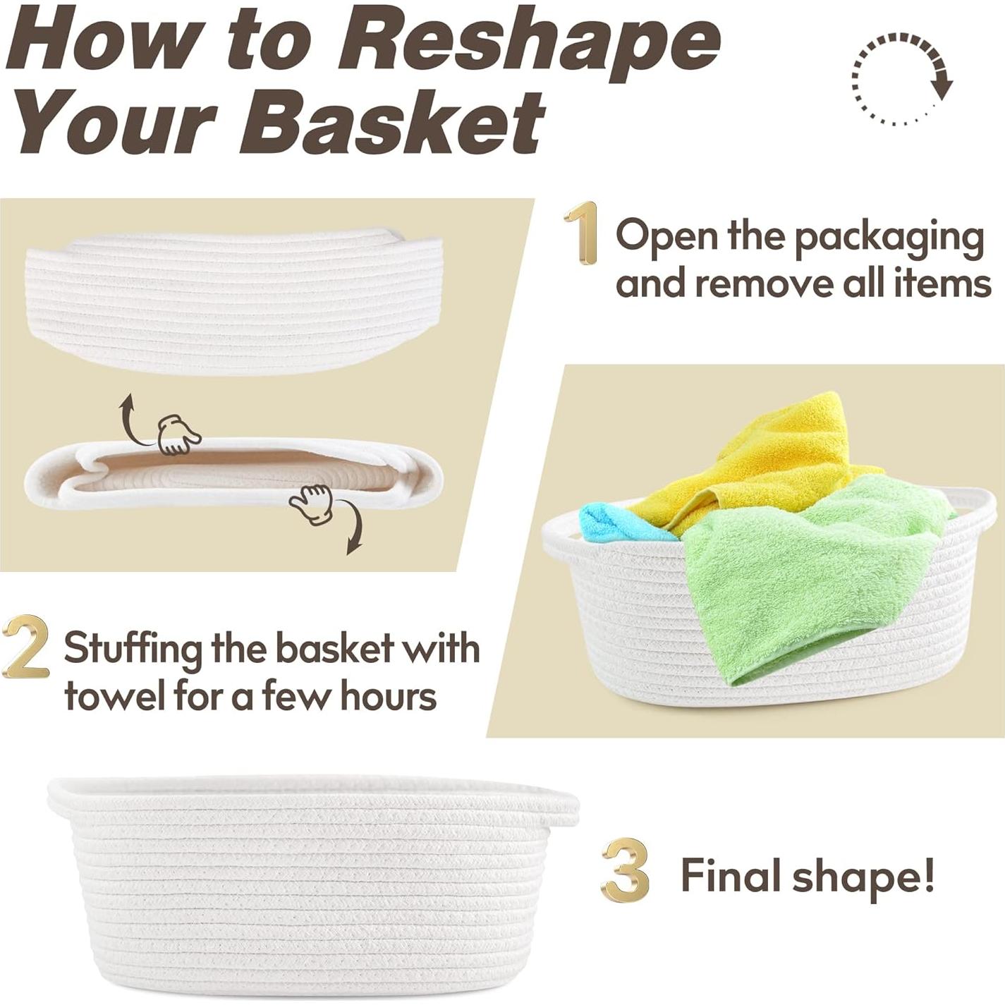 Canasta Tejida Pro Goleem 30x20x12 cm para Almacenamiento