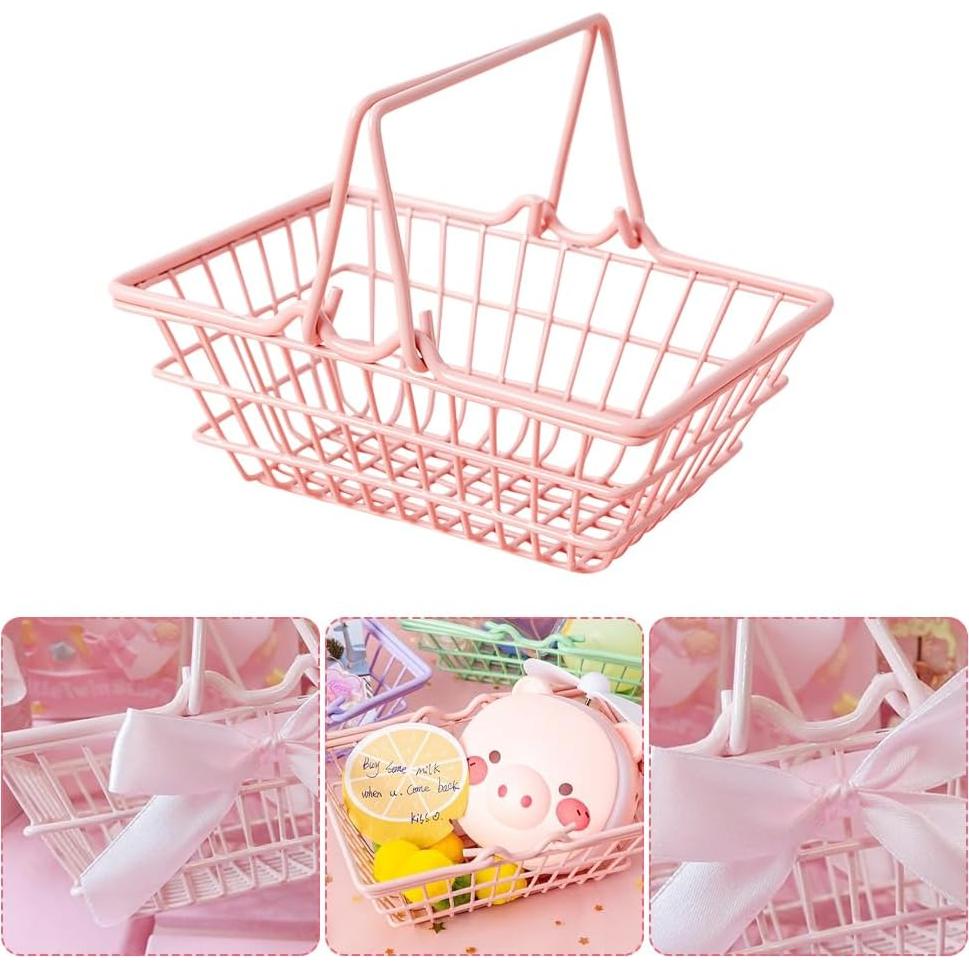 Mini cesta de compras Gadpiparty rosa 23.5x16x9 cm para niños