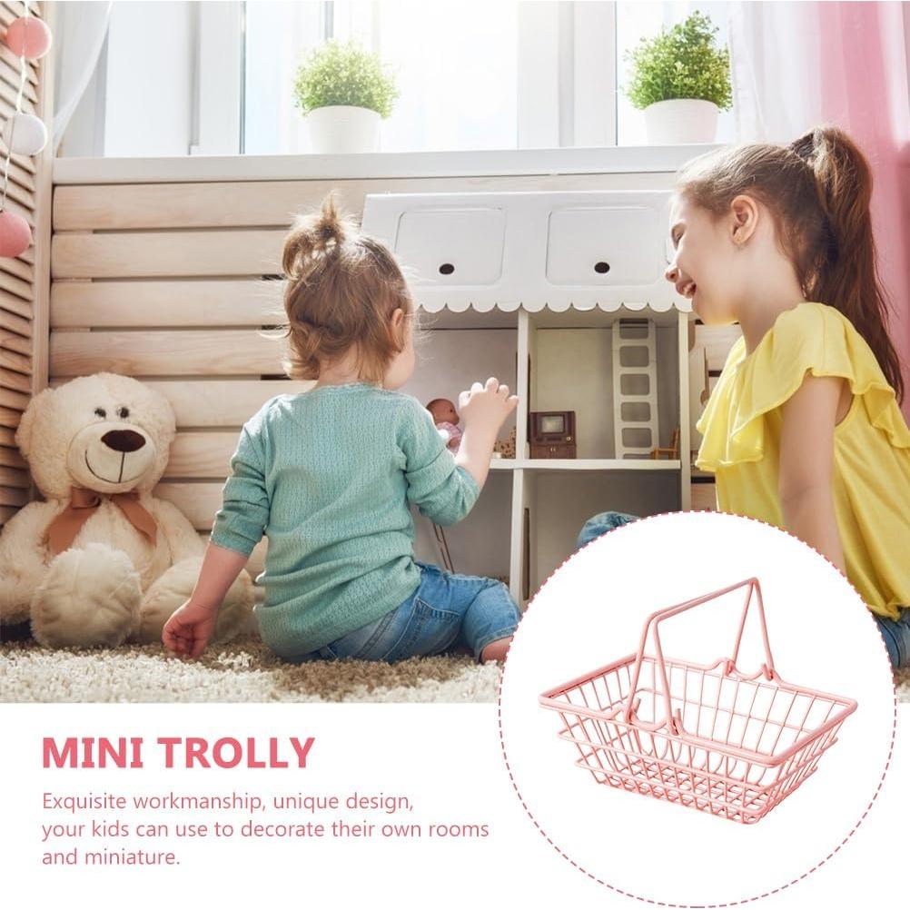 Mini cesta de compras Gadpiparty rosa 23.5x16x9 cm para niños