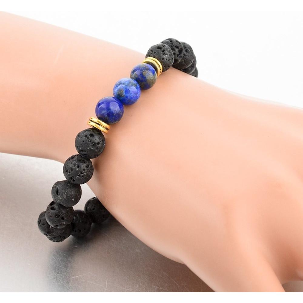Pulsera de Lava Volcánica MYSTIQS Difusor de Aceites 15-18 cm