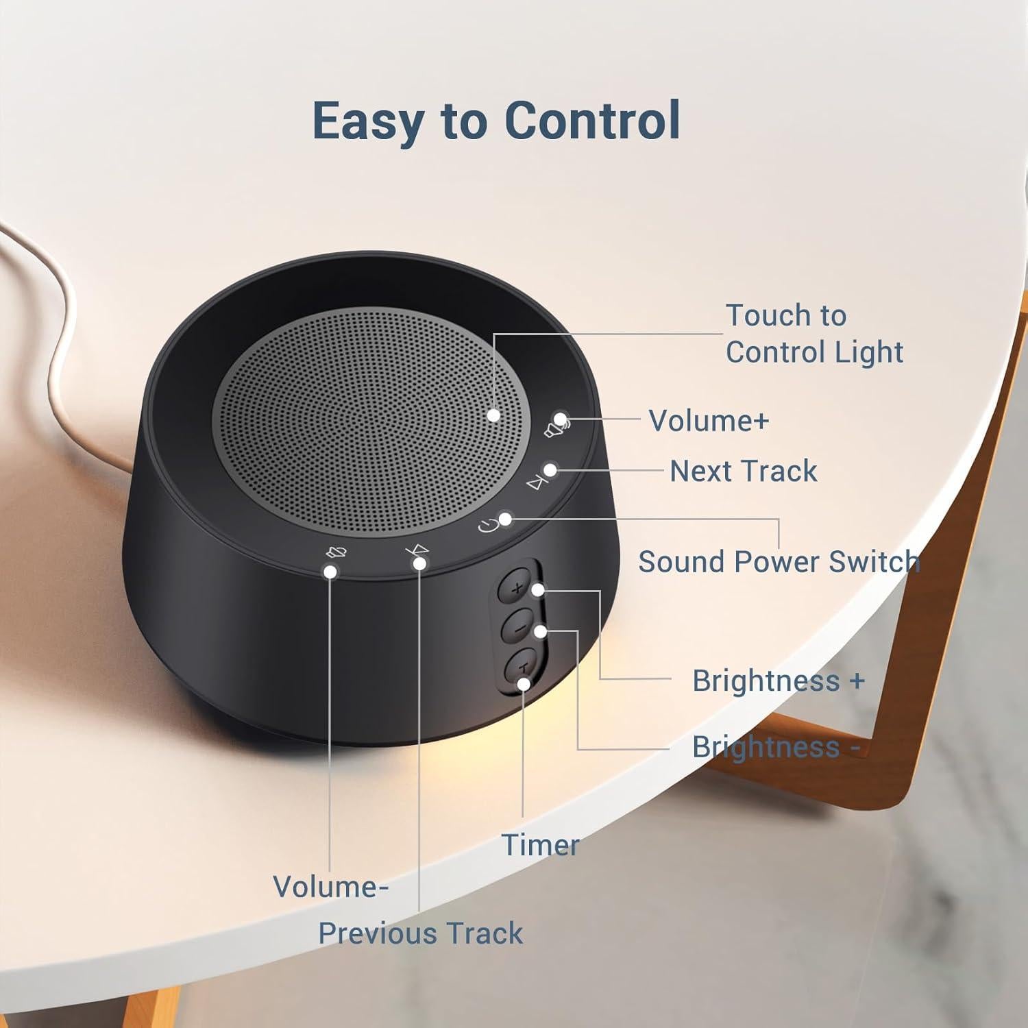 Máquina de Ruido Blanco BGOVERSS T126L 14 Sonidos Luz Nocturna