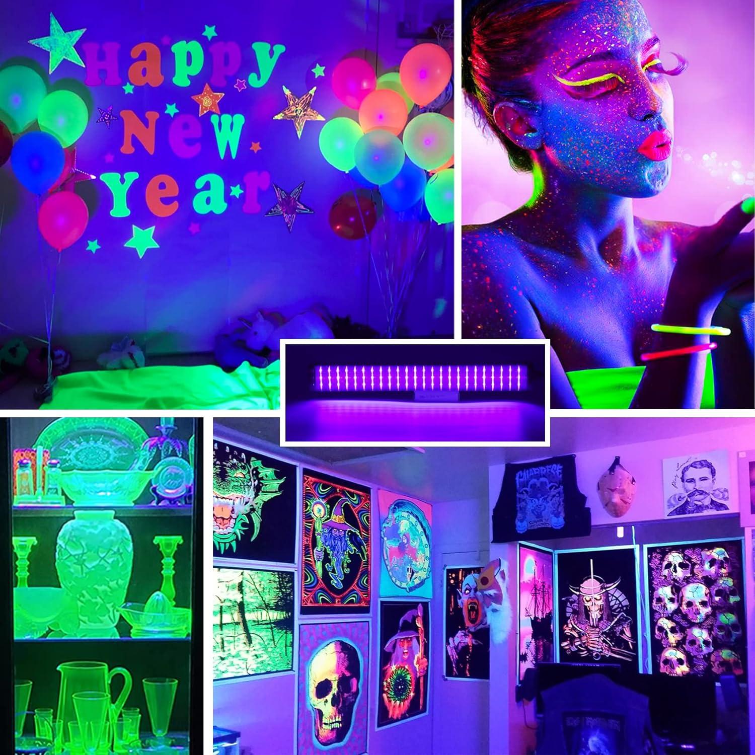 Barra de luz negra LED 25W CICINY 72 chips UV 395-405nm