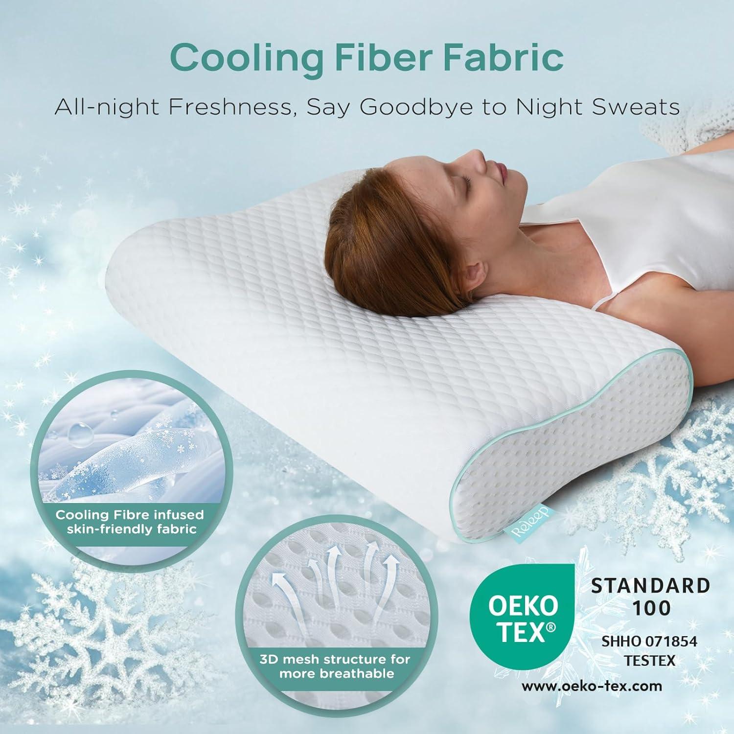 Almohada Cervical Ergonómica Releep Queen Ajustable Refrigerante