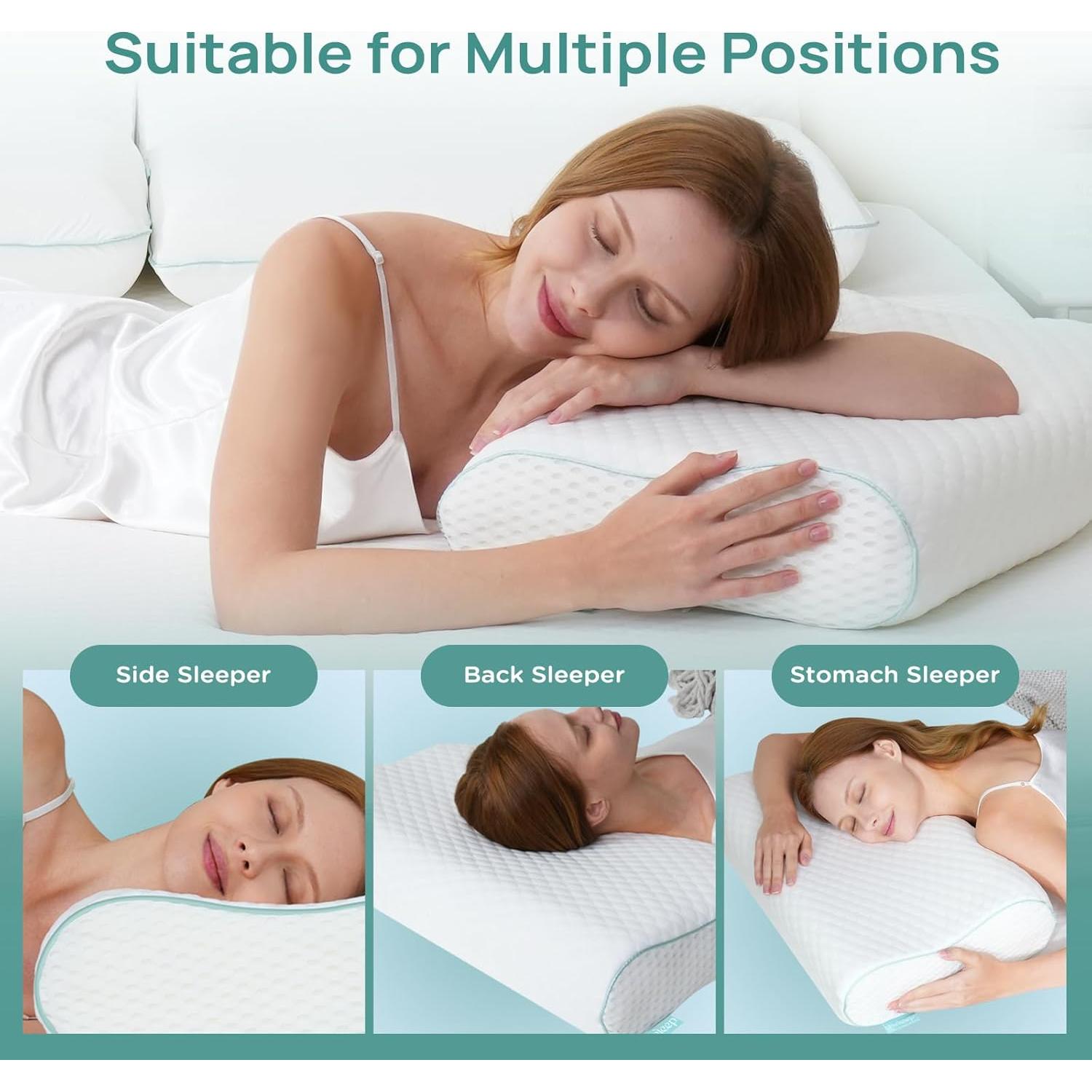 Almohada Cervical Ergonómica Releep Queen Ajustable Refrigerante