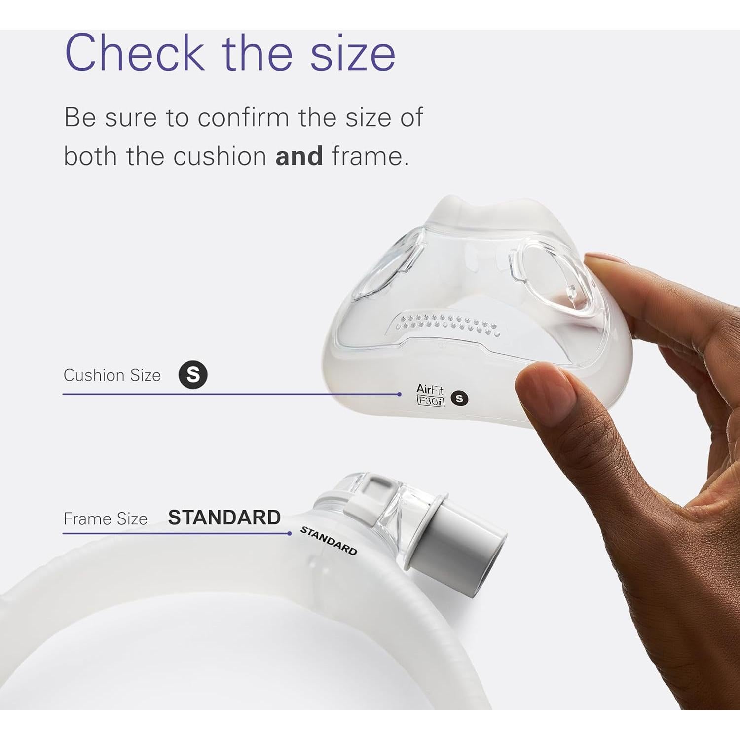 ResMed AirFit F30i Standard Frame System - for Full-Face CPAP Mask - Replacement CPAP Accessories - Without Headgear - Small