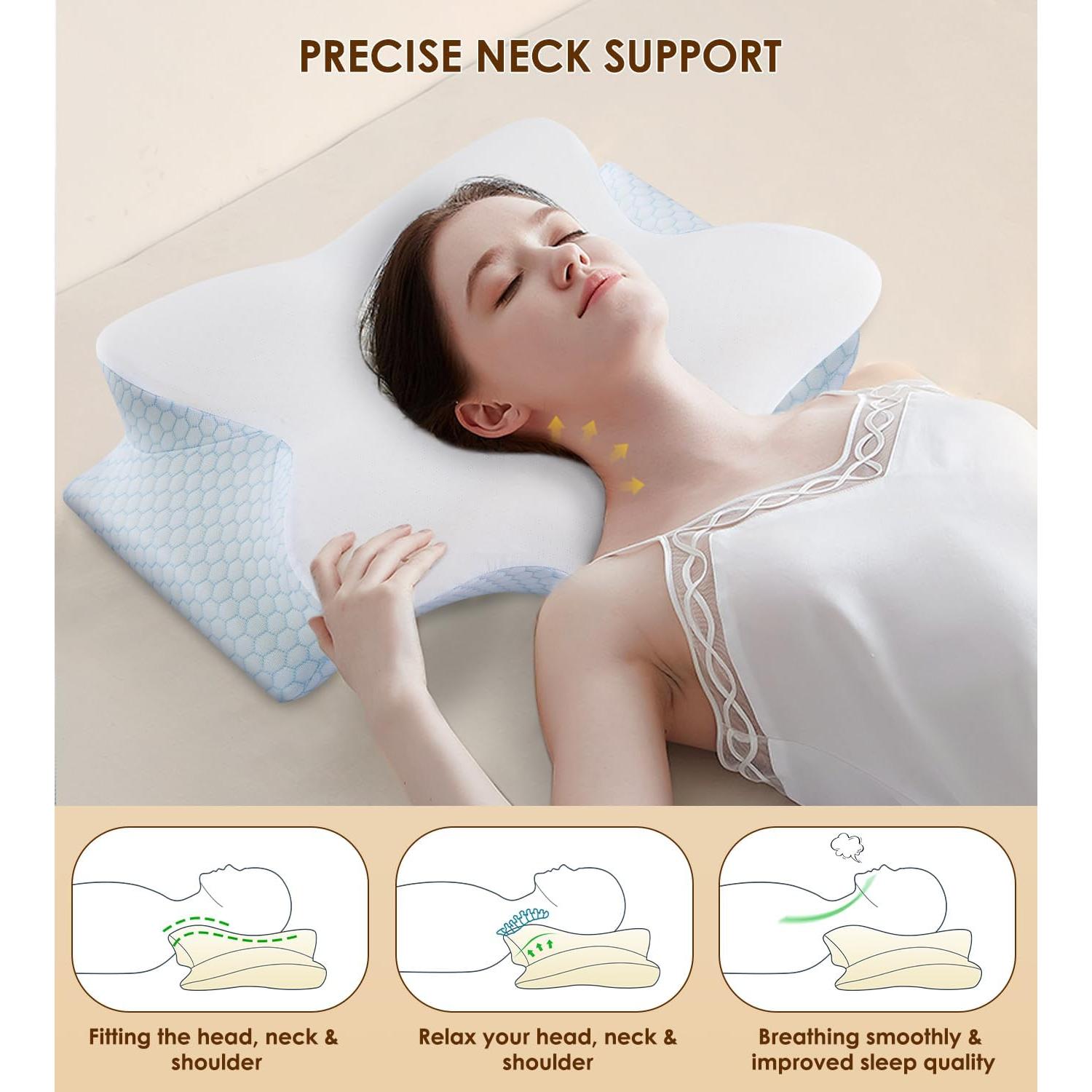 Almohada Cervical Ergonómica FAIORD Espuma de Memoria 54x40cm