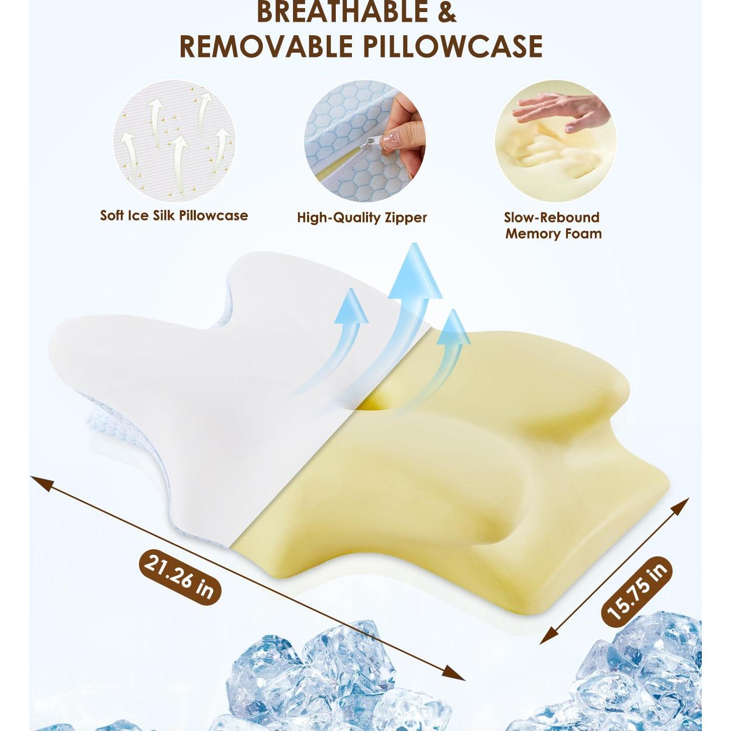 Almohada Cervical Ergonómica FAIORD Espuma de Memoria 54x40cm