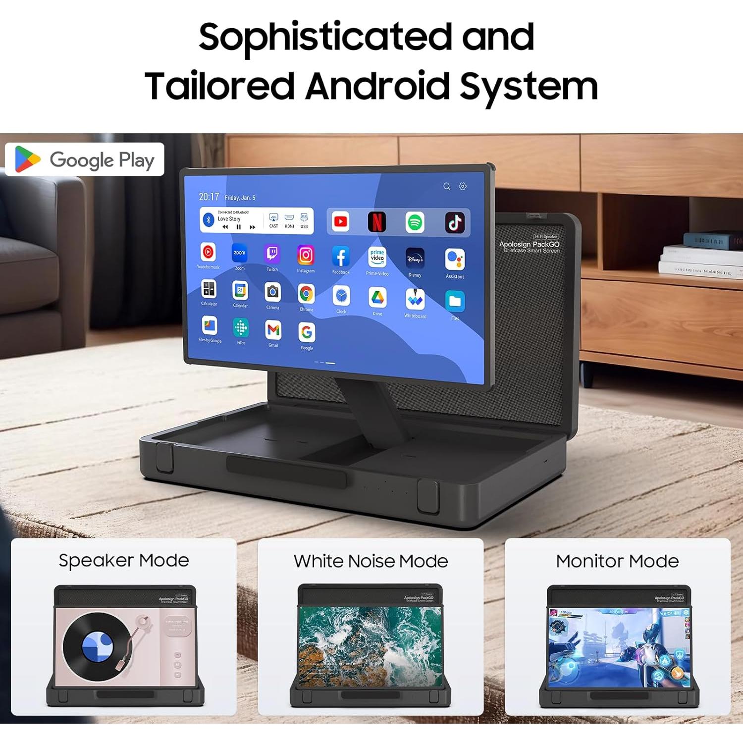 Sistema de Entretenimiento Portátil Apolosign Packgo 27" Gris