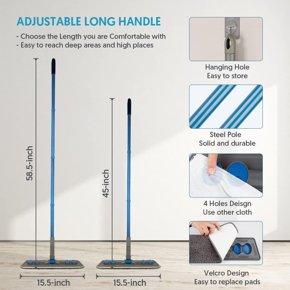 Mopa de Microfibra FORSPEEDER 2 en 1 con 3 Almohadillas