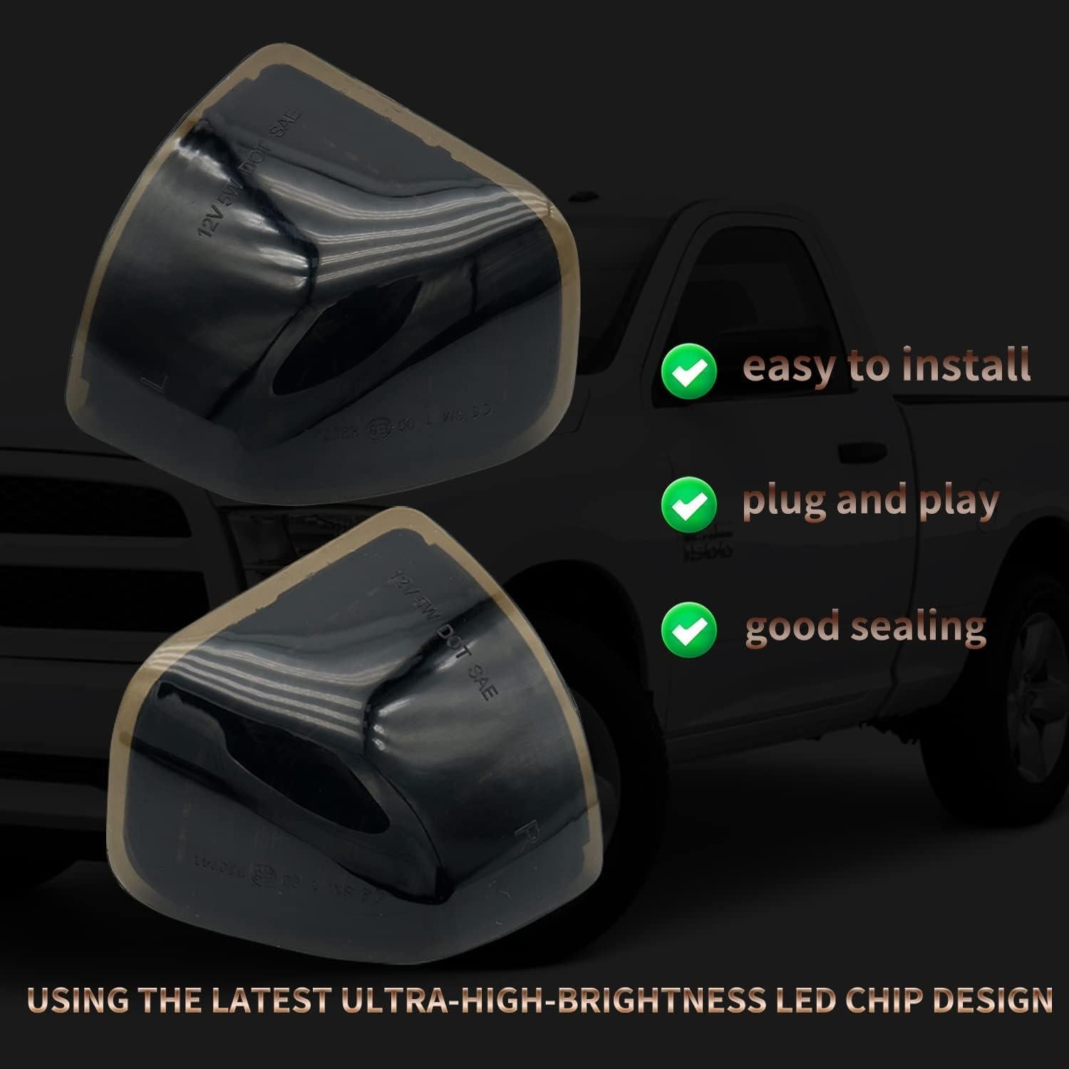 Luz de señal de giro LED ahumada Dodge Ram 1500 2500 3500 2010-2018