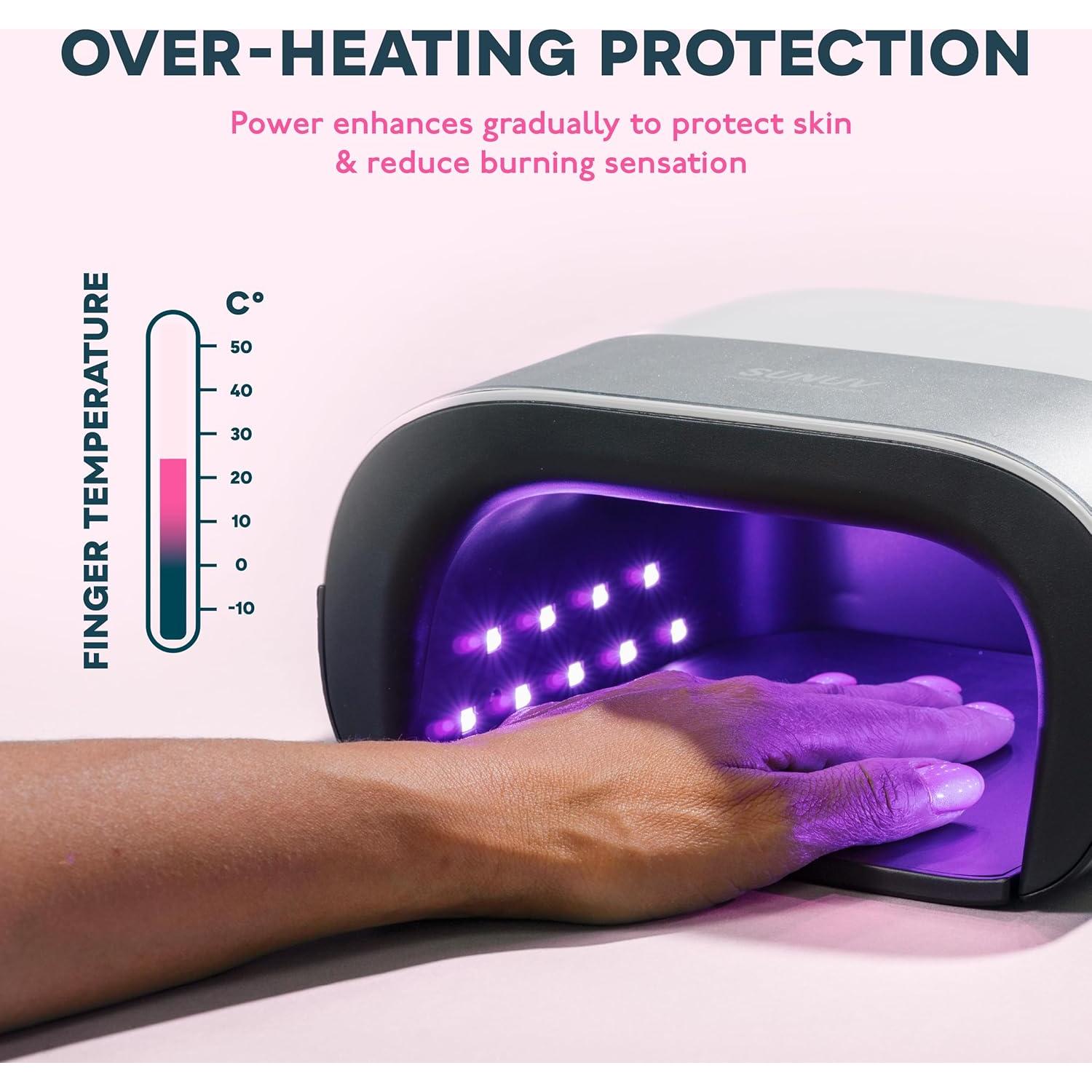 Lámpara UV LED SUNUV SUN3 para Uñas de Gel, 39 Perlas, 4 Temporizadores