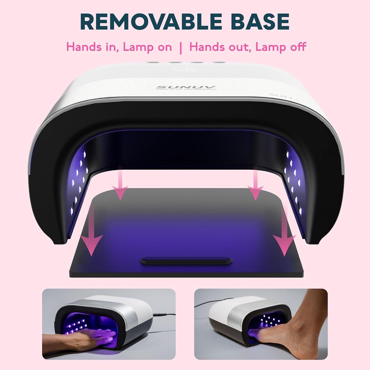 Lámpara UV LED SUNUV SUN3 para Uñas de Gel, 39 Perlas, 4 Temporizadores