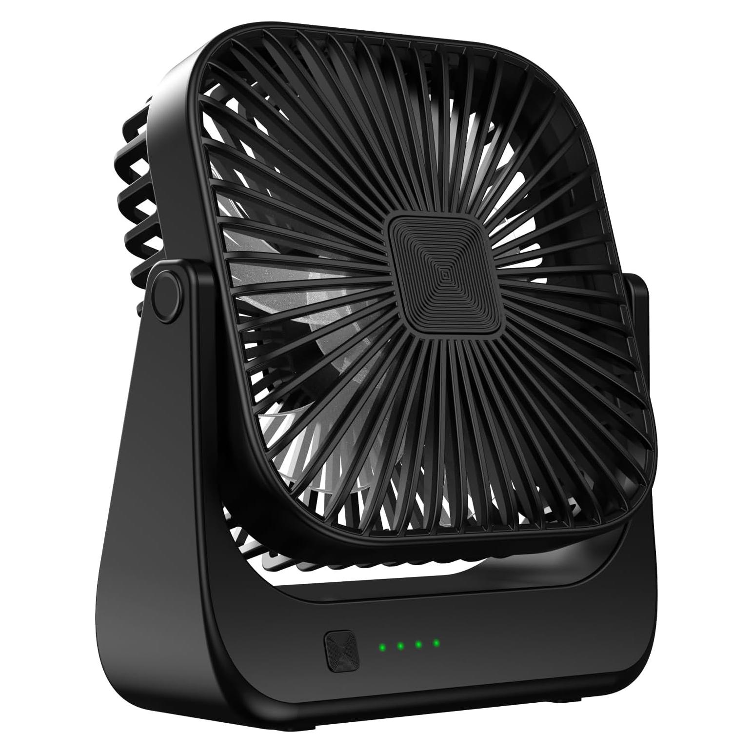 Ventilador de Escritorio OLV 4 Velocidades Portátil Negro