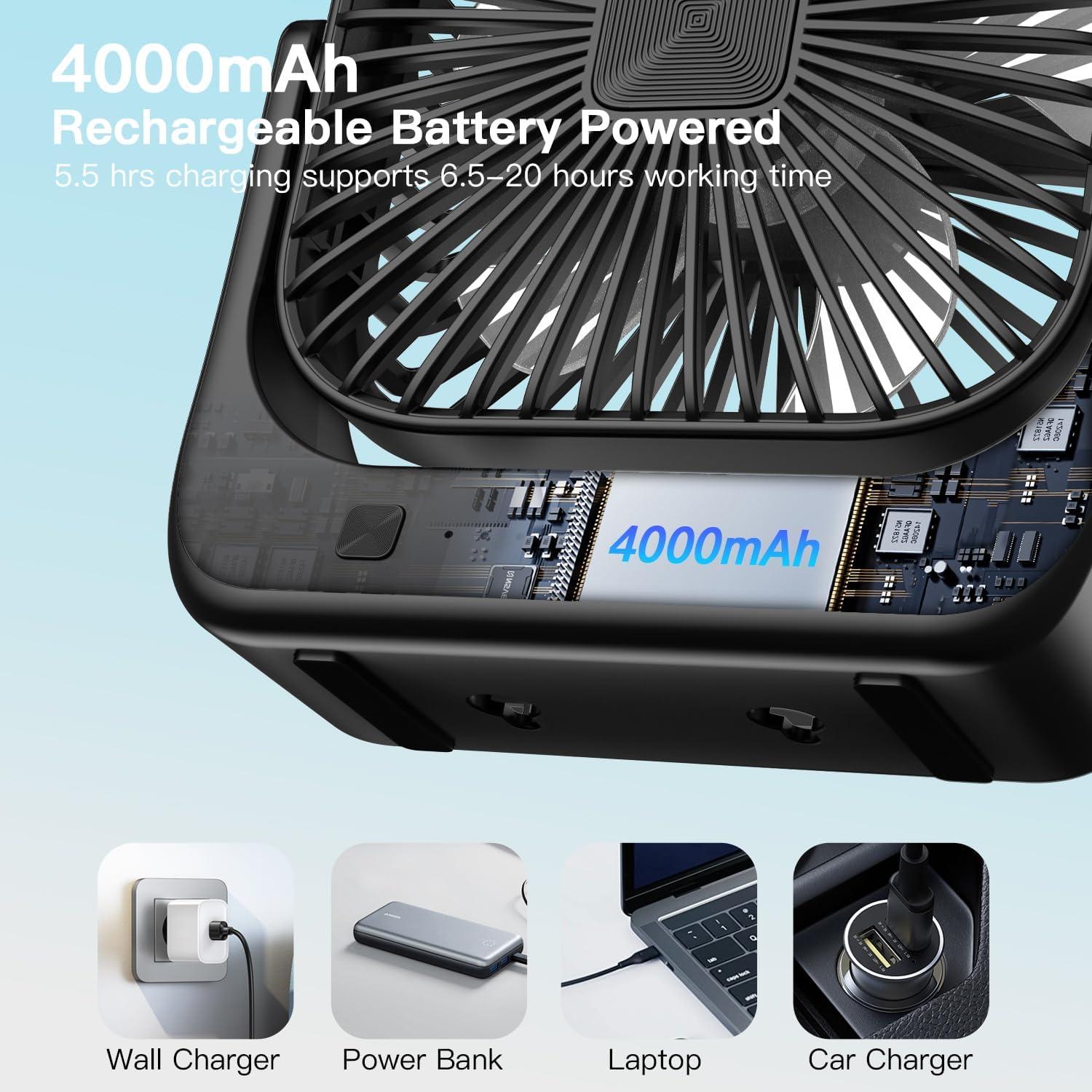 Ventilador de Escritorio OLV 4 Velocidades Portátil Negro