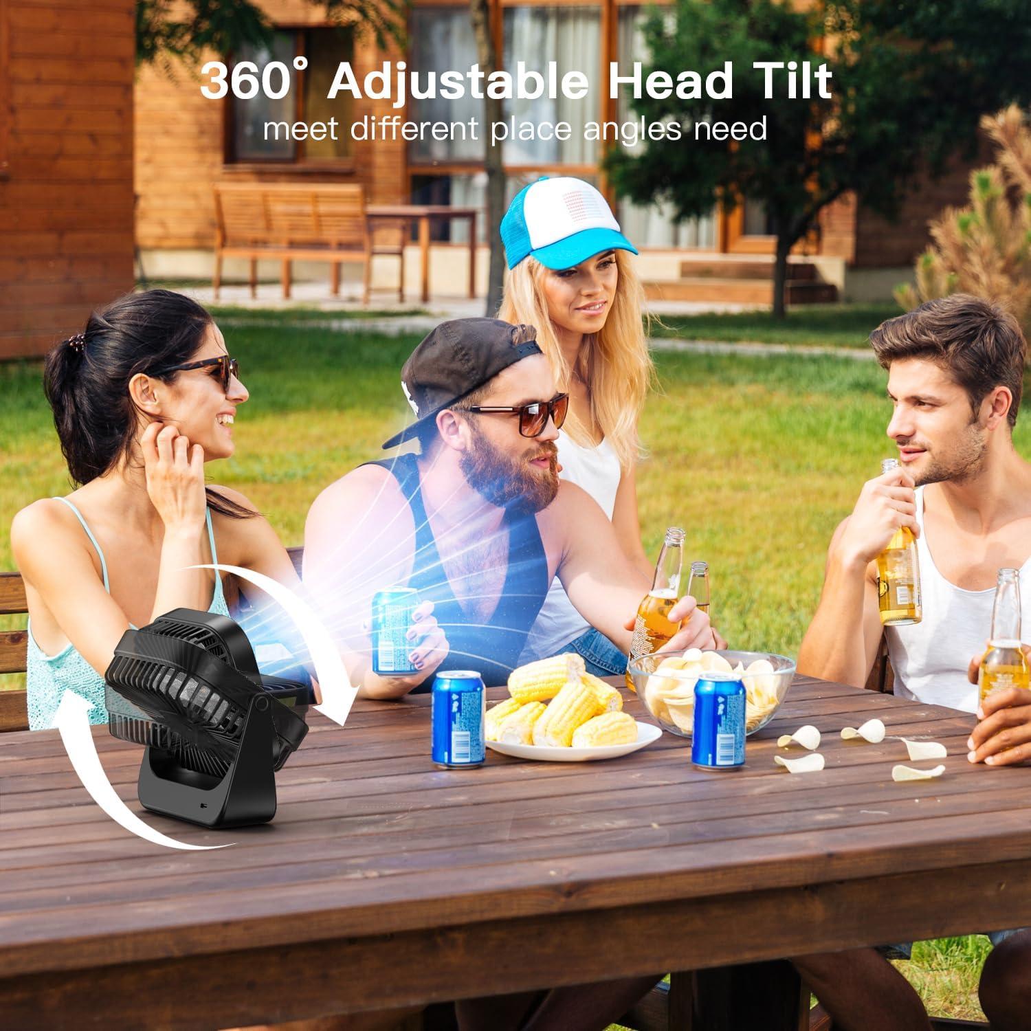 Ventilador de Escritorio OLV 4 Velocidades Portátil Negro