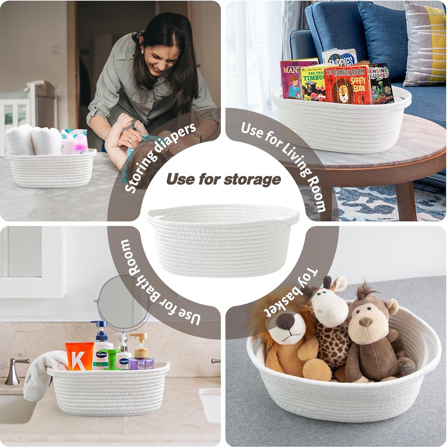 Cesta de Almacenamiento Yeeeasy Blanca 31.75x21.59x13.97 cm