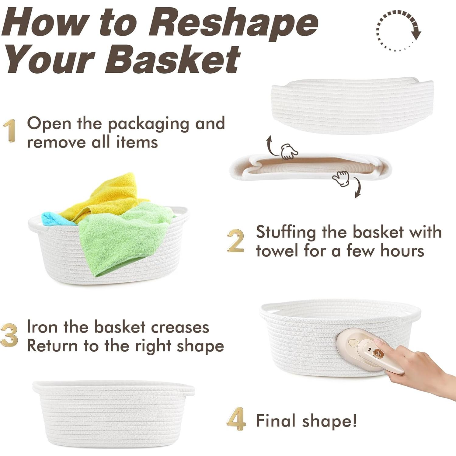 Cesta de Almacenamiento Yeeeasy Blanca 31.75x21.59x13.97 cm