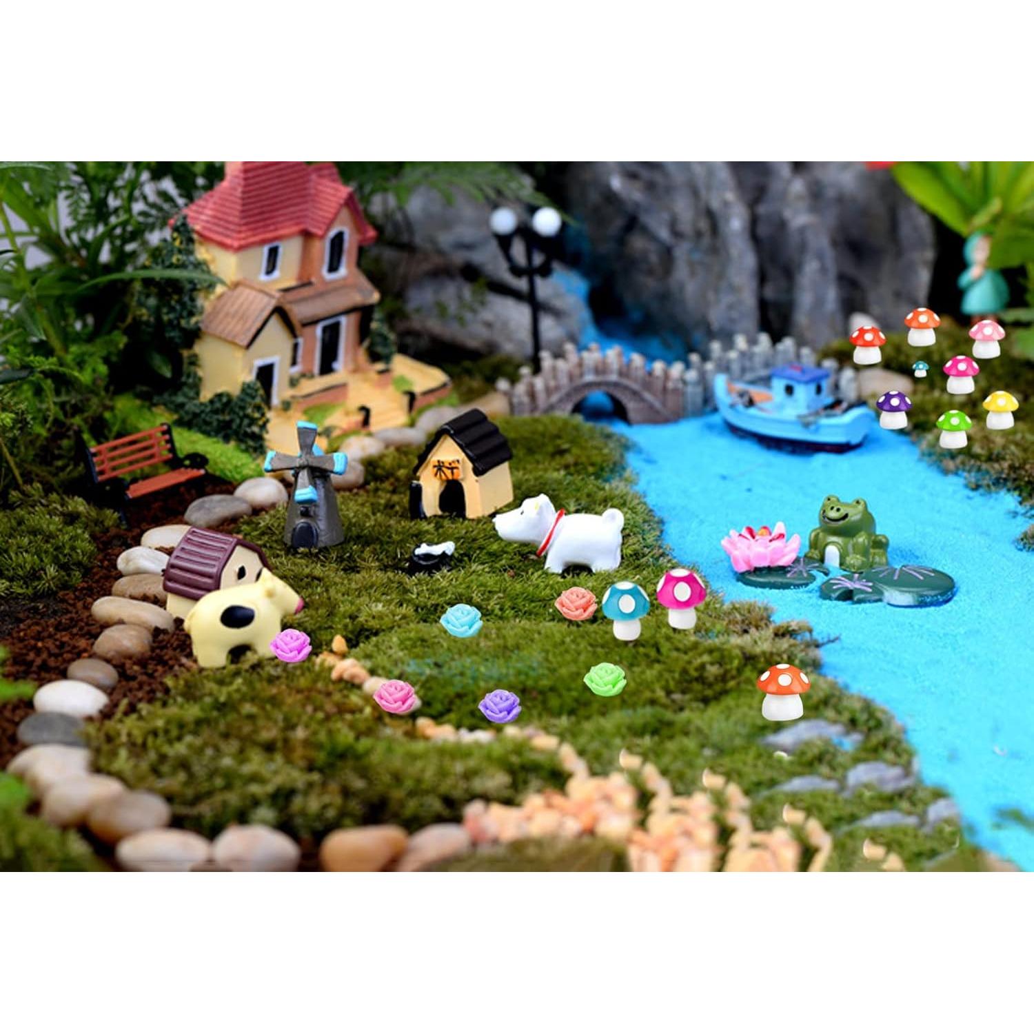 Kit de Jardín de Hadas Homlone 105 Piezas Miniaturas