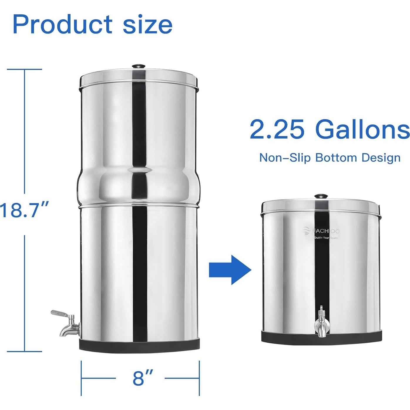 Filtro de Agua FACHIOO 8.5L Cerámica Portátil Camping