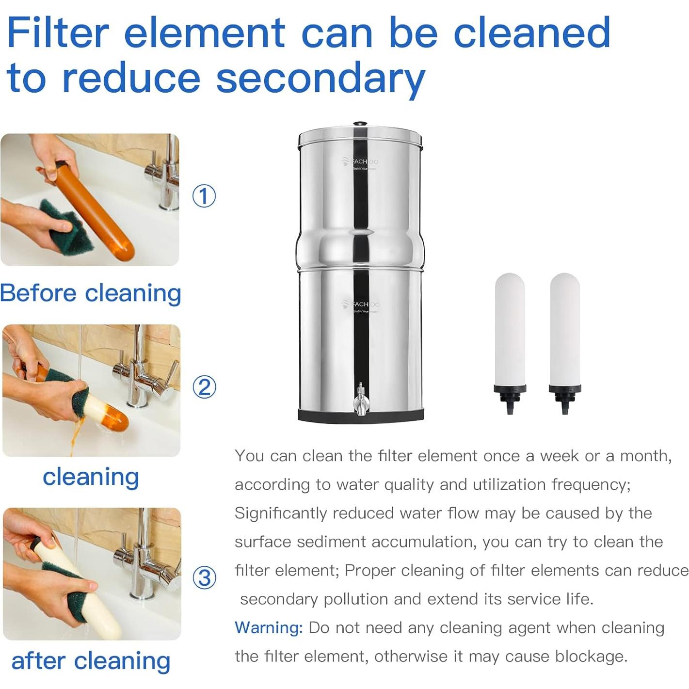 Filtro de Agua FACHIOO 8.5L Cerámica Portátil Camping