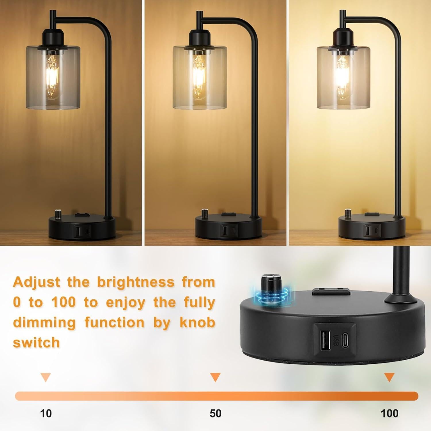 Set de 2 Lámparas de Escritorio Regulables Innqoo con USB