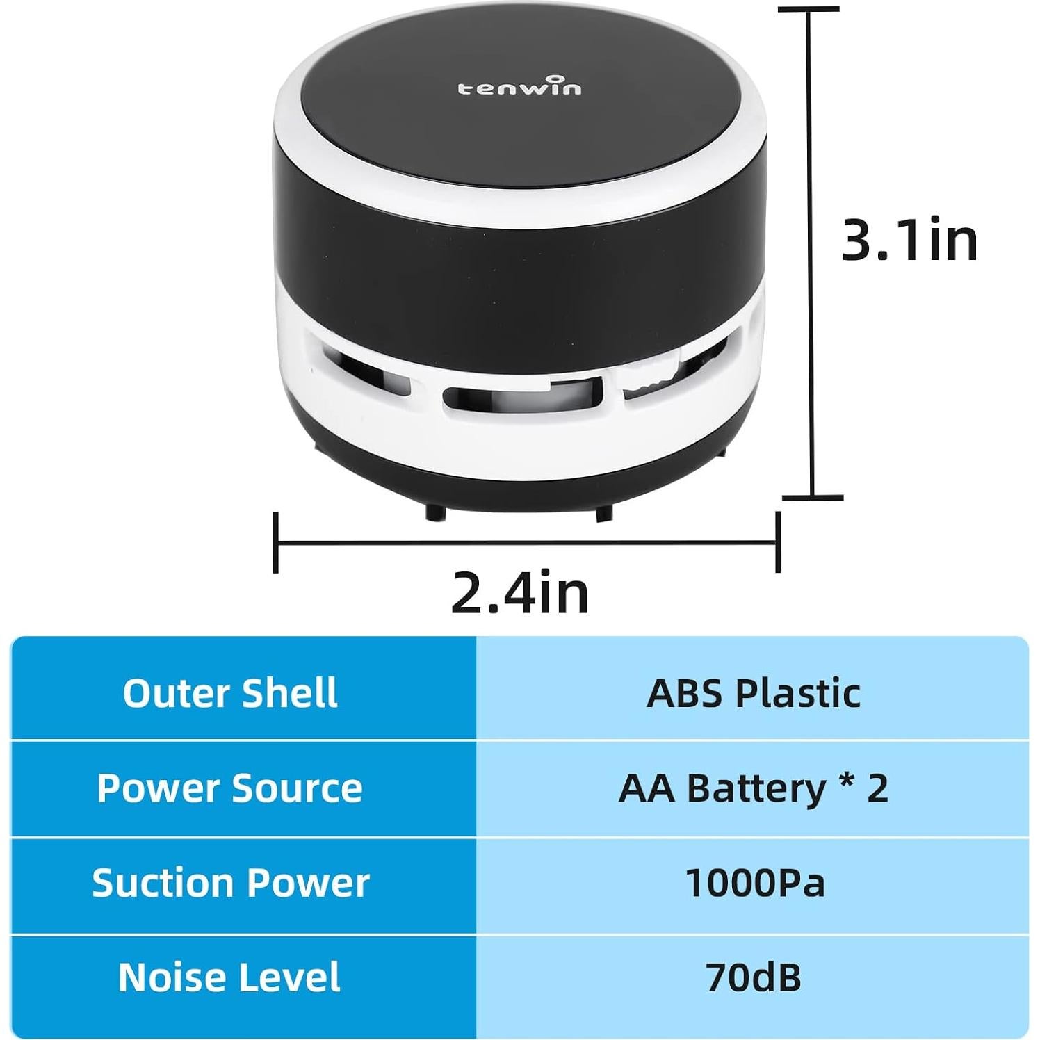 Mini Aspiradora Portátil Inalámbrica Tenwin 100W Bajo Ruido