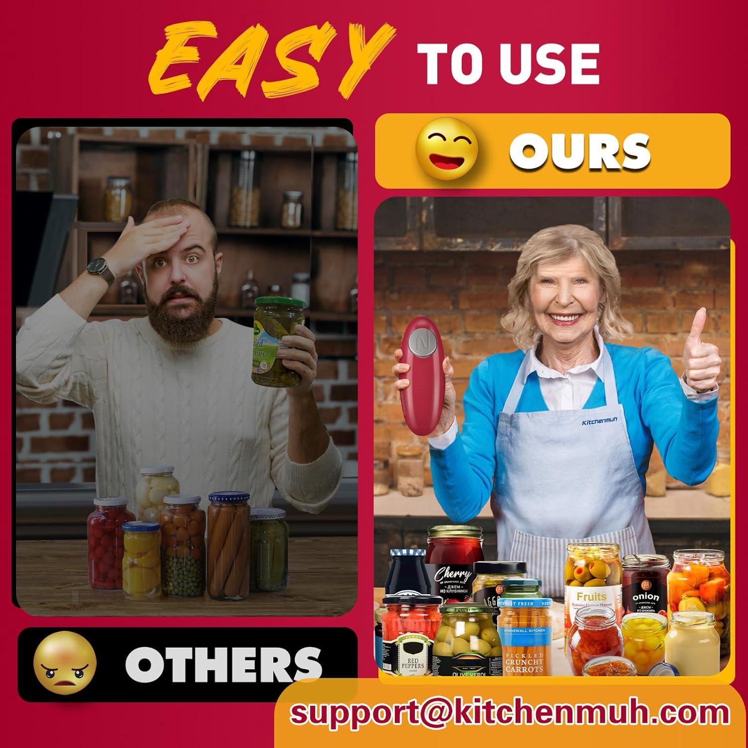 Abridor de Tarros Eléctrico KITCHENMUH Rojo Automático