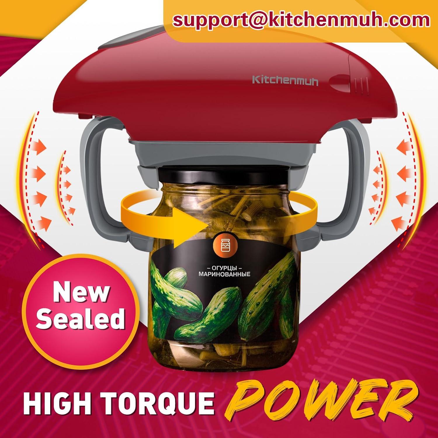 Abridor de Tarros Eléctrico KITCHENMUH Rojo Automático