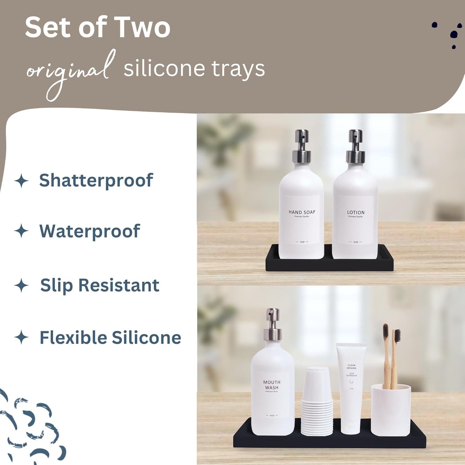 Set de Bandejas de Silicona Spacewiser - 2 Piezas Negras 28cm y 18cm