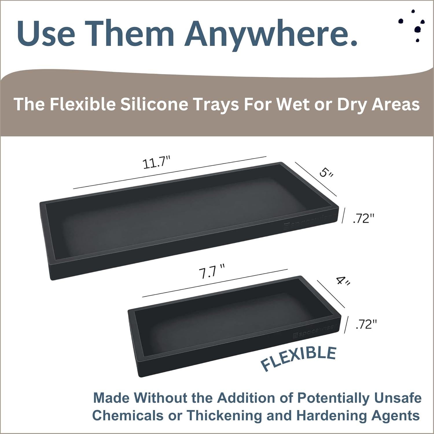 Set de Bandejas de Silicona Spacewiser - 2 Piezas Negras 28cm y 18cm