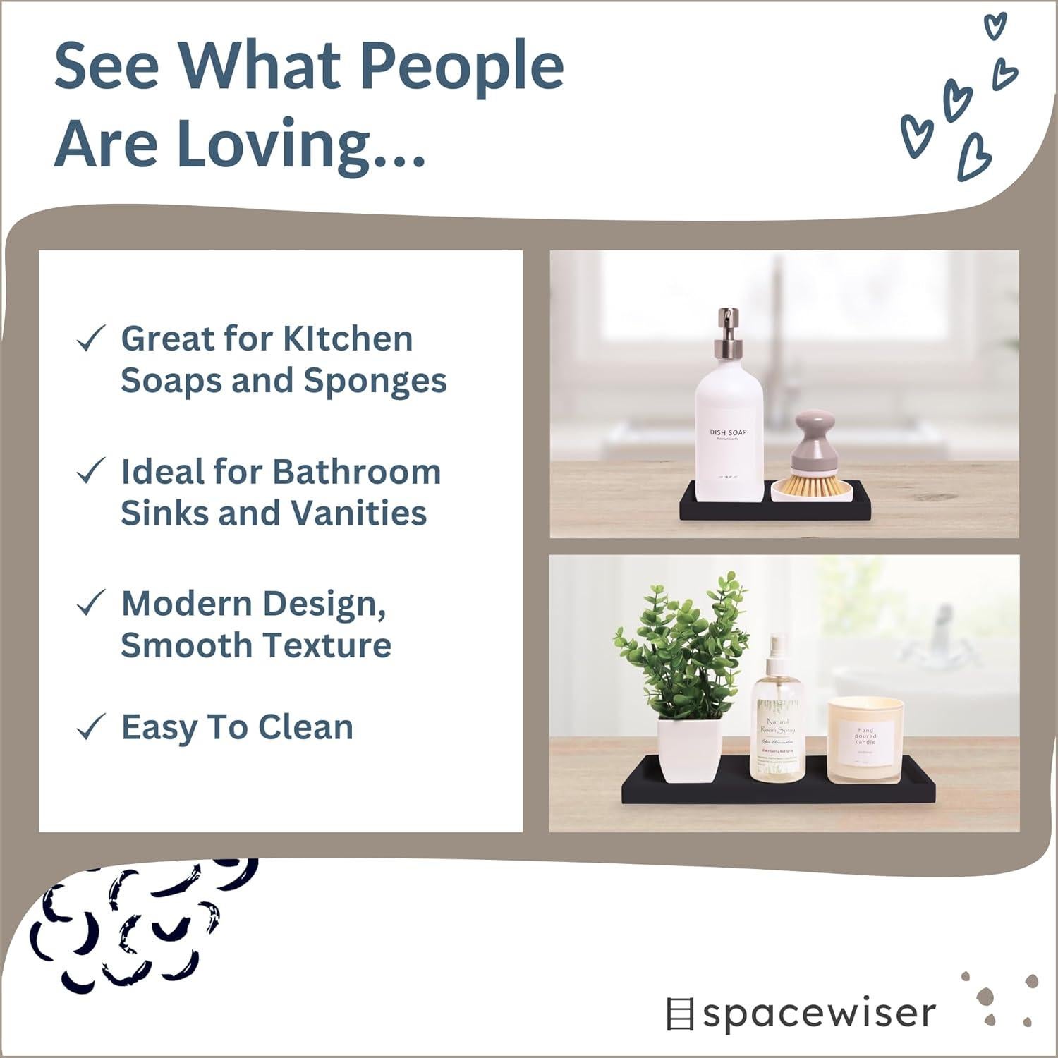 Set de Bandejas de Silicona Spacewiser - 2 Piezas Negras 28cm y 18cm