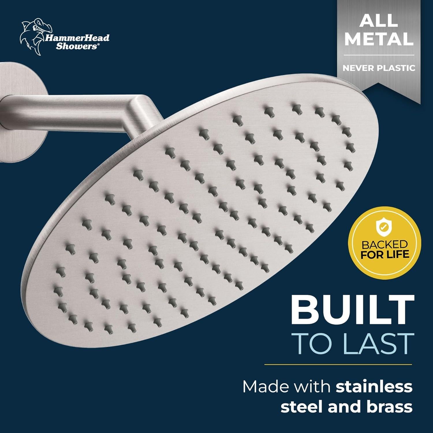 Cabezal de Ducha HammerHead Showers 20 cm Metal Niquelado 1.75 GPM