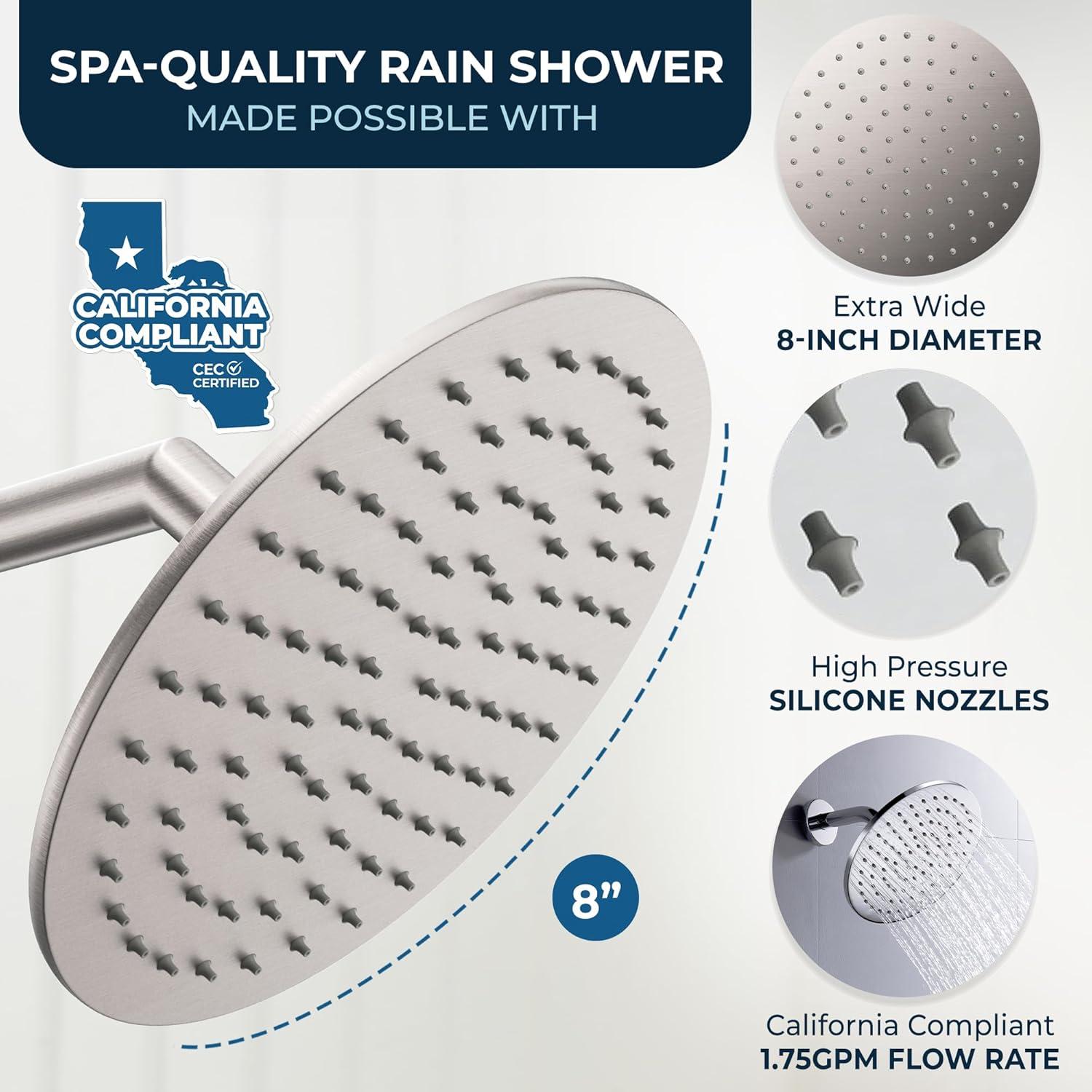 Cabezal de Ducha HammerHead Showers 20 cm Metal Niquelado 1.75 GPM