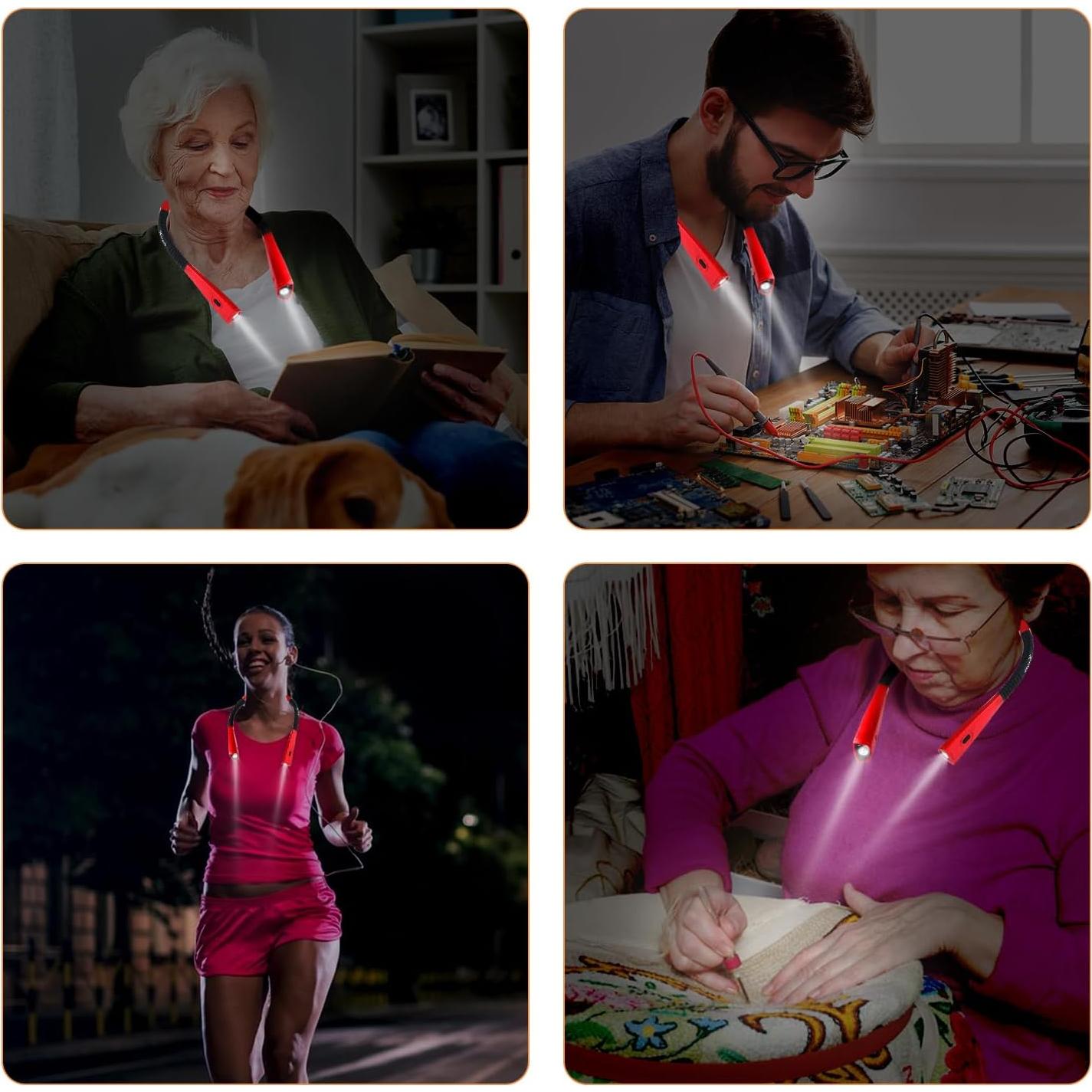 Luz de Lectura para Cuello Xicyole - Recargable USB, 3 Modos