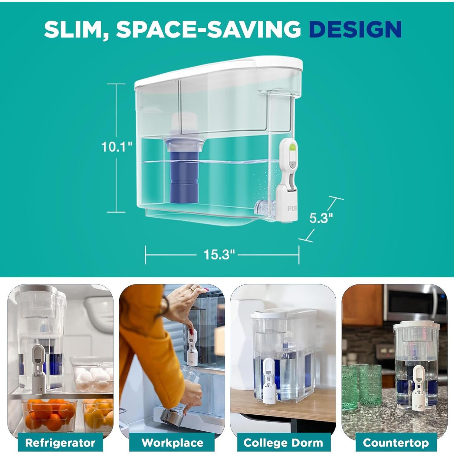 Dispensador de Agua PUR PLUS 30 Tazas Filtro Reductor Plomo